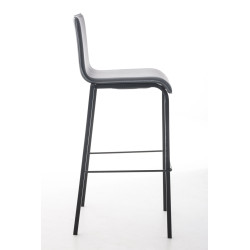 Tabouret de bar Avola cuir plat B78 gris