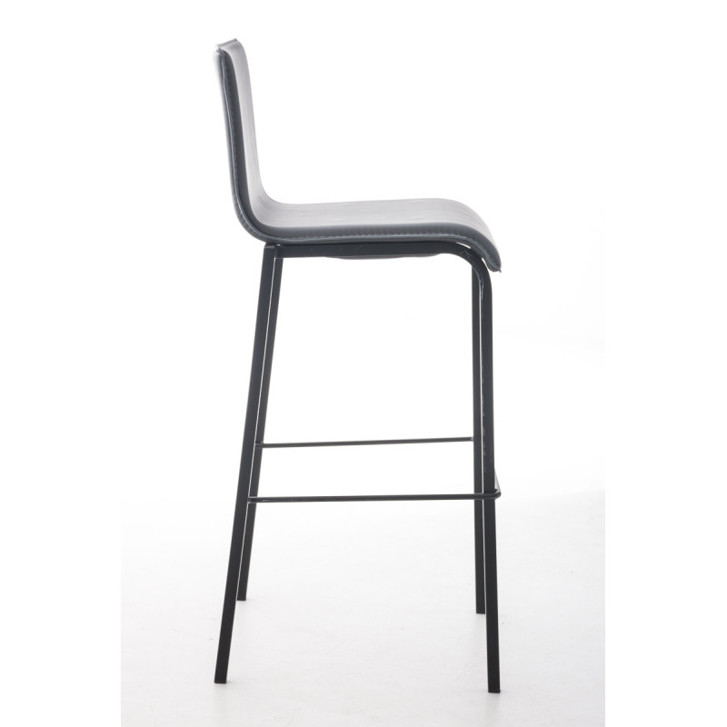Tabouret de bar Avola cuir plat B78 gris