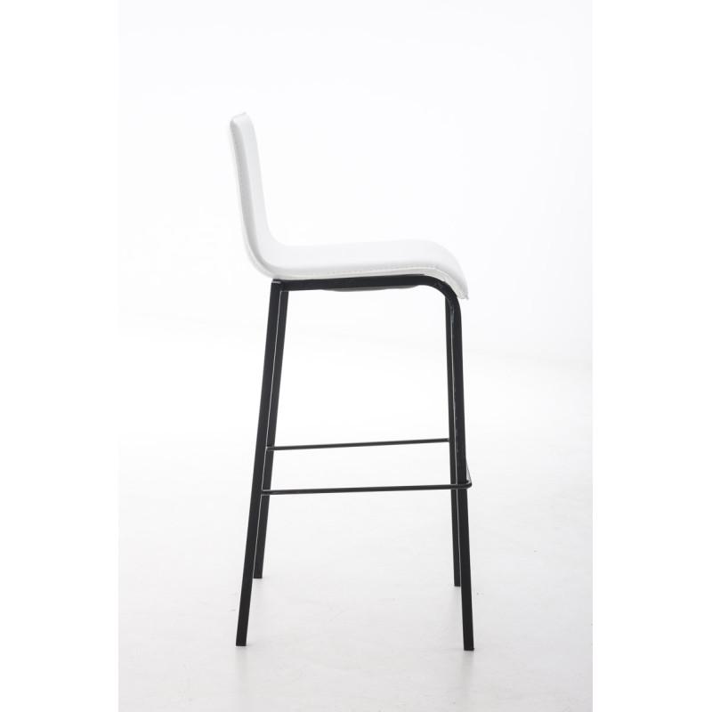 Tabouret de bar Avola cuir plat B78 blanc