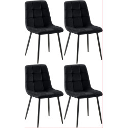 Lot de 4 chaises de salle à manger Antibes noires