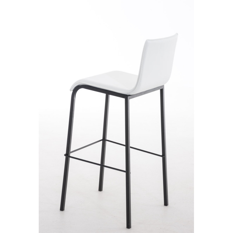Tabouret de bar Avola cuir plat B78 blanc