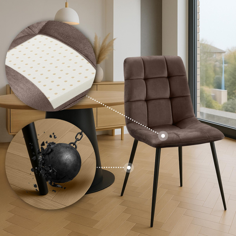 Lot de 4 chaises de salle à manger Antibes marron