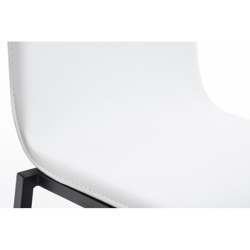 Tabouret de bar Avola cuir plat B78 blanc