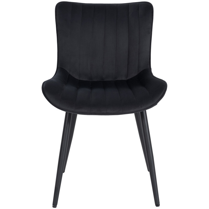 Fauteuil Largo, velours, noir