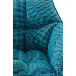 Lot de 2 tabourets de bar en tissu Damaso noir turquoise