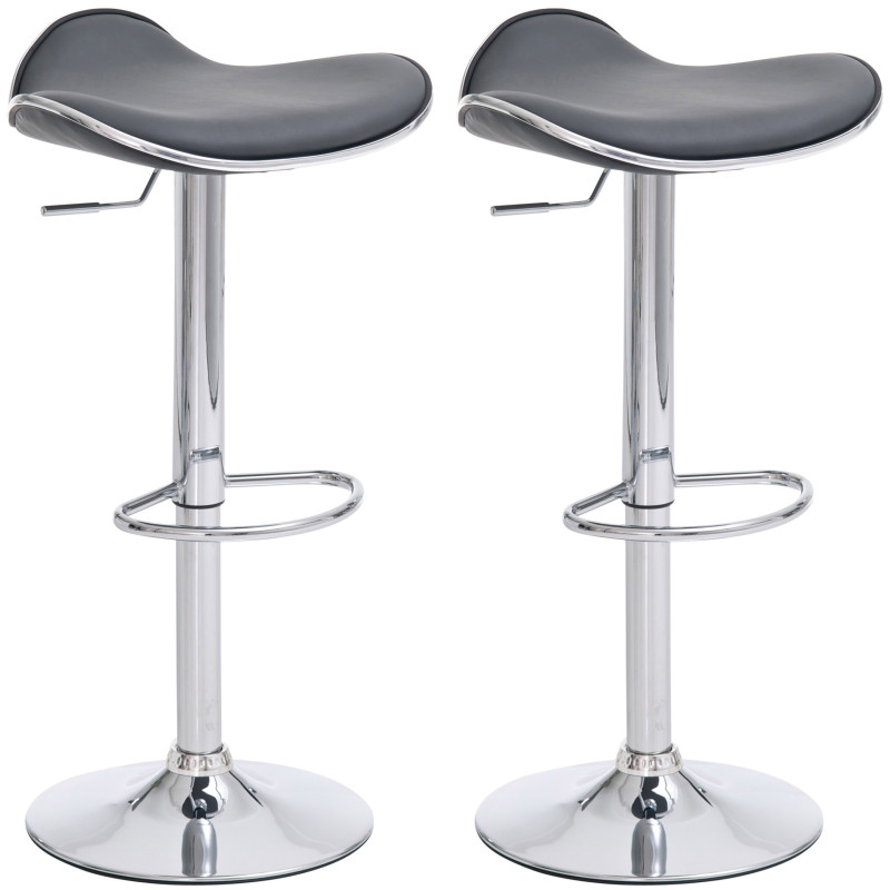 Lot de 2 tabourets de bar Shanghai C gris