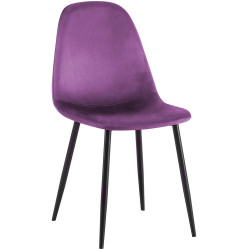 Chaise de salle à manger Napier en velours violet