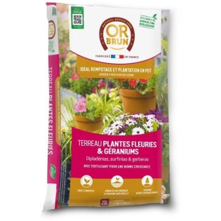 Terreau plantes fleuries et geraniums - OR BRUN - OBRTGER20N - 20 L