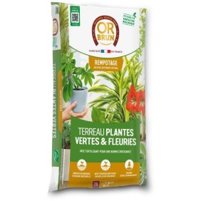 Terreau plantes vertes et fleuries d'intérieur - OR BRUN - OBRTPV20N - 20 L