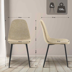 Chaise de salle à manger Napier en tissu taupe