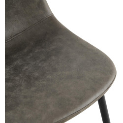 Chaise de salle à manger Napier Vintage en similicuir gris foncé