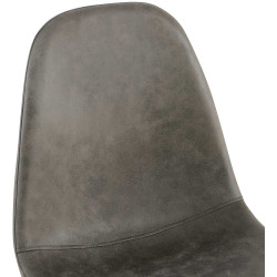 Chaise de salle à manger Napier Vintage en similicuir gris foncé