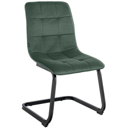 Chaise de salle à manger Vermont en velours vert foncé