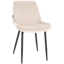Chaise de salle à manger Victoria, velours, crème