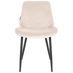 Chaise de salle à manger Victoria en velours crème
