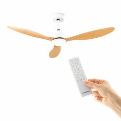Ventilateur de Plafond avec Lumière LED et 3 Pales ABS Wuled InnovaGoods Bois 36 W 52" Ø132 cm