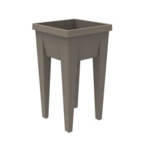 Carré potager Vegétable URBAN Taupe - L38,5 x P38,5 x H68 cm - 4 bouchons d'évacuation - EDA