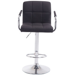 Tabouret de bar Lucy V2 tissu chromé noir