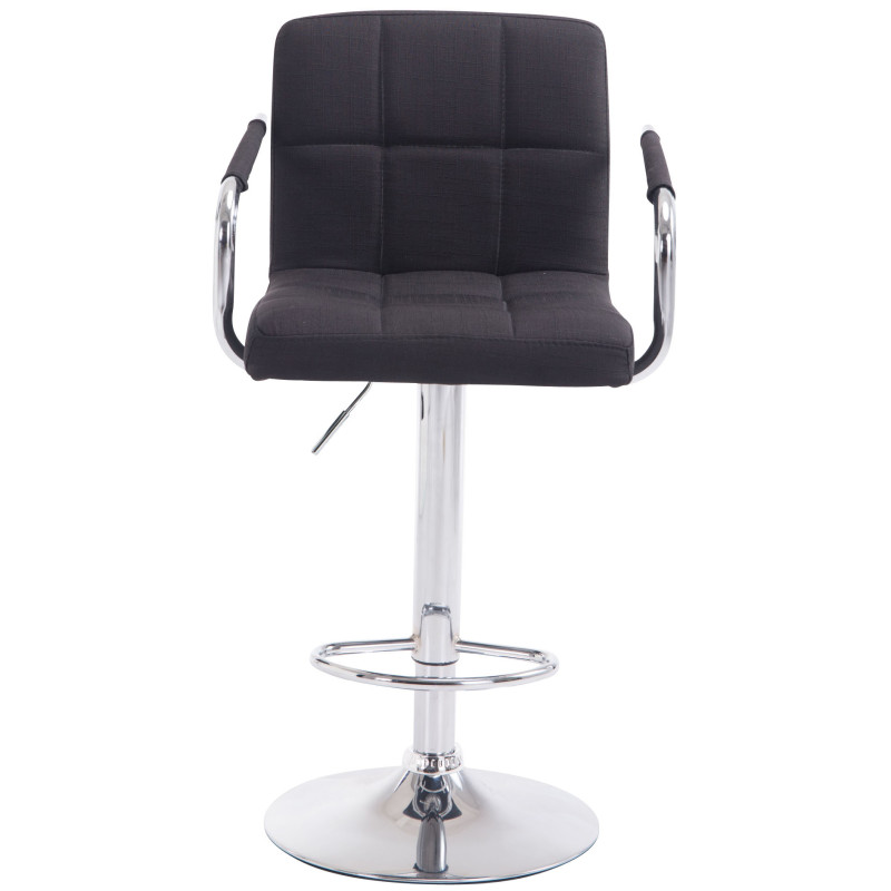 Tabouret de bar Lucy V2 tissu chromé noir