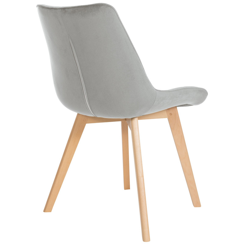 Chaise Brook en velours gris