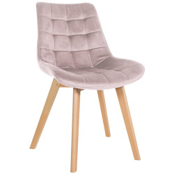 Chaise Brook en velours rose