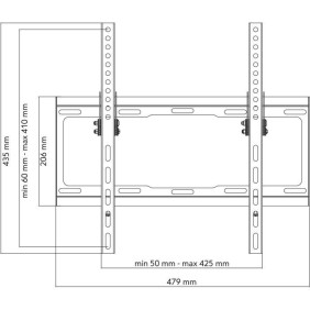 ONE FOR ALL WM2421 - Support mural avec réglage d'inclinaison de 15° pour TV de 32 a 55 (81 a 140cm) - Noir