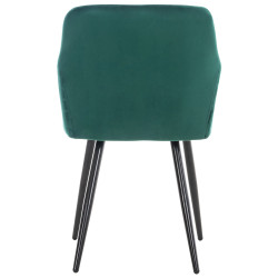 Ensemble de 2 chaises de salle à manger Shila en velours vert
