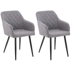 Ensemble de 2 chaises de salle à manger Shila, tissu gris