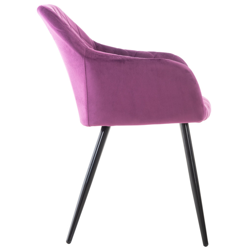 Lot de 2 chaises de salle à manger Shila en velours violet