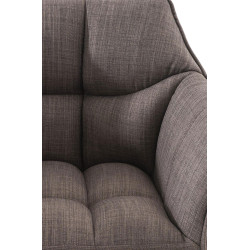 Lot de 2 tabourets de bar en tissu Damaso gris acier inoxydable