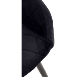 Lot de 2 chaises de salle à manger Shila en velours noir