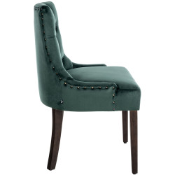 Chaise de salle à manger Aberdeen en velours vert foncé antique