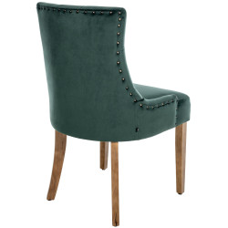 Chaise de salle à manger Aberdeen en velours antique vert clair foncé