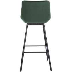 Tabouret de bar en velours Weston vert foncé