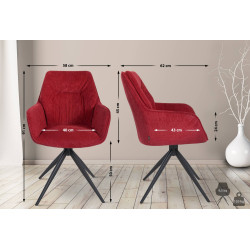 Chaise de salle à manger Jules en tissu rouge