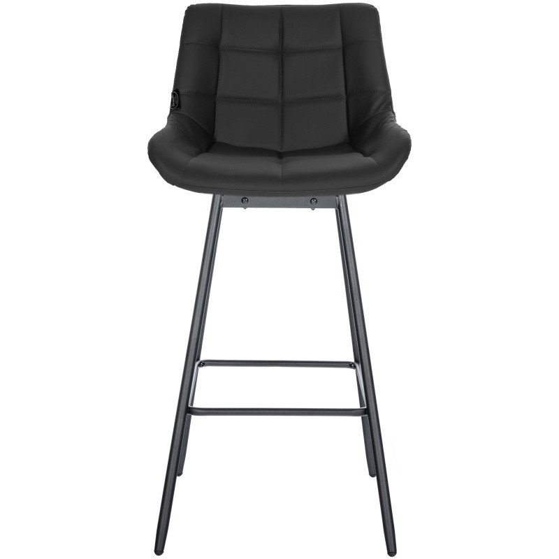 Tabouret de bar pivotant Weston en similicuir noir