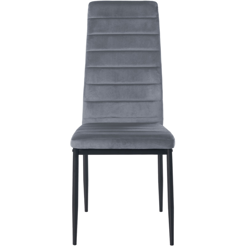 Chaise de salle à manger Mayfair en velours gris clair