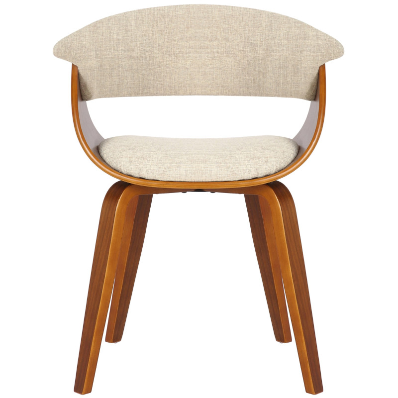 Chaise Bruce en tissu noyer crème