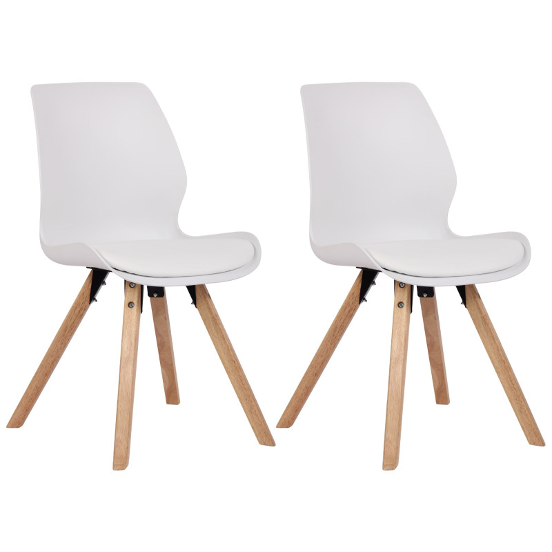 Lot de 2 chaises Luna, en plastique, blanches