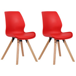 Lot de 2 chaises Luna, en plastique, rouges