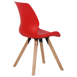 Lot de 2 chaises Luna, en plastique, rouges