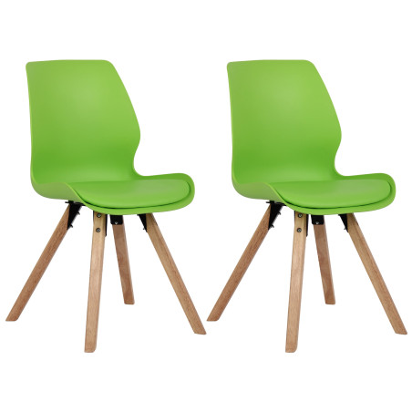 Lot de 2 chaises en plastique Luna en vert