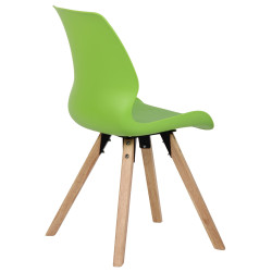 Lot de 2 chaises en plastique Luna en vert