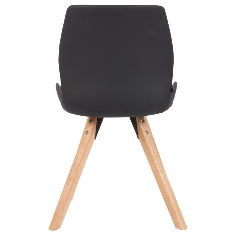 Lot de 2 chaises Luna, simili cuir noir