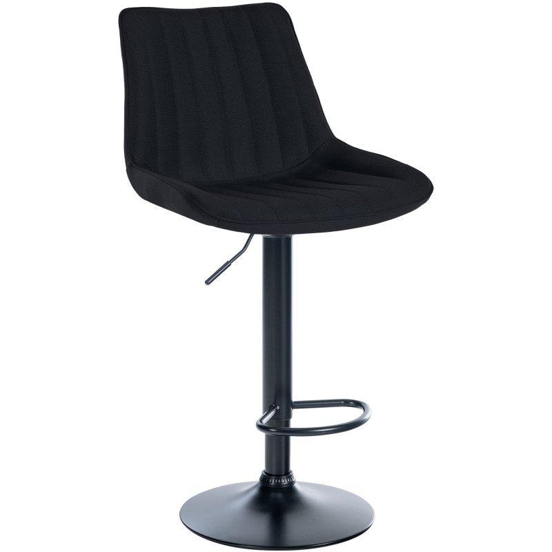 Tabouret de bar Toni en tissu noir