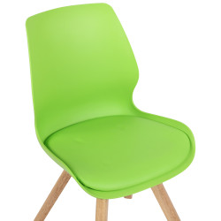 Lot de 4 chaises en plastique Luna en vert