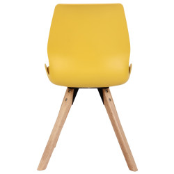 Lot de 4 chaises en plastique Luna, jaune