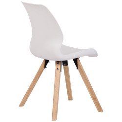Lot de 4 chaises en plastique Luna, blanches