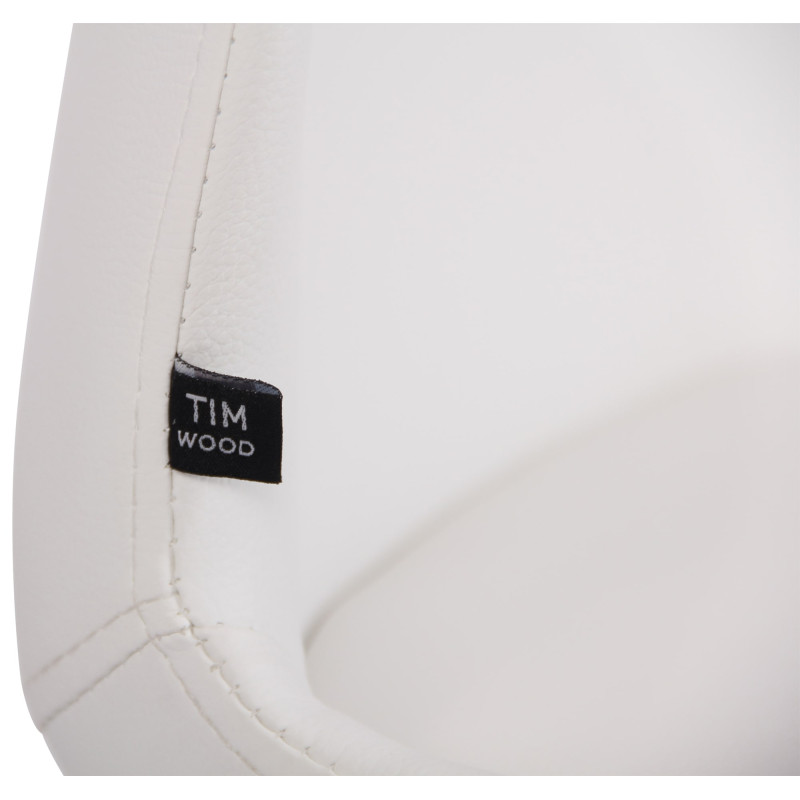 Lot de 4 chaises Luna, simili cuir blanc