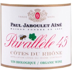 Maison Paul Jaboulet Ainé Parallele 45 Côtes du Rhône - Vin rouge de la Vallée du Rhône - Bio